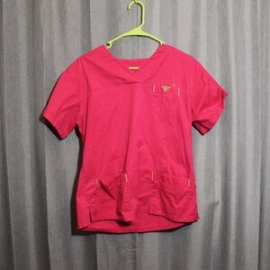 Pink scrub top size medium
